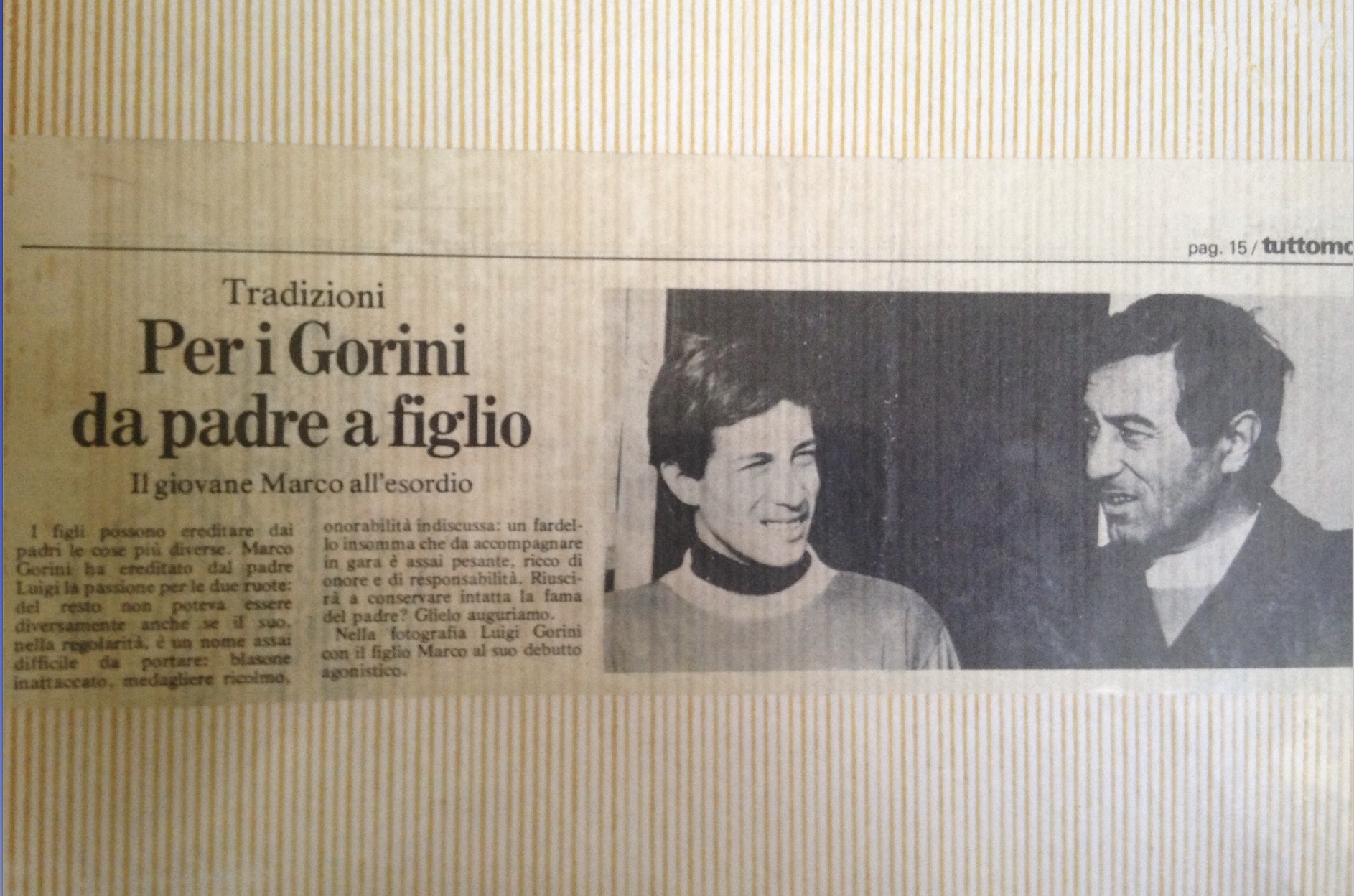 Articolo di giornale su Marco e Luigi Gorini